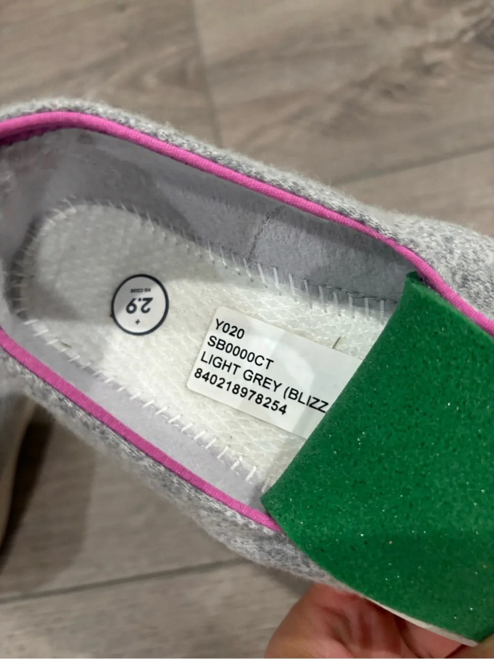 allbirds Kids Slip-On Wool Shoes in Gray with Pink Trim 2 smallbirds
